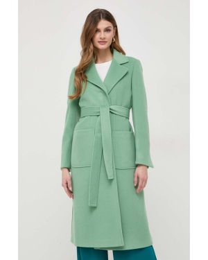 MAX&Co. płaszcz wełniany kolor zielony przejściowy niezapinany 2416011031200