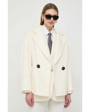 MAX&Co. kurtka wełniana kolor beżowy przejściowa oversize