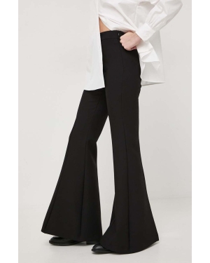 MAX&Co. spodnie damskie kolor czarny dzwony high waist