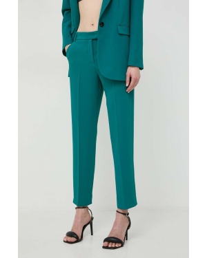 MAX&Co. spodnie damskie kolor zielony proste high waist