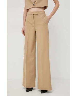 MAX&Co. spodnie damskie kolor beżowy proste high waist 2416131101200
