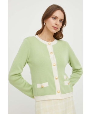Luisa Spagnoli sweter wełniany damski kolor zielony lekki