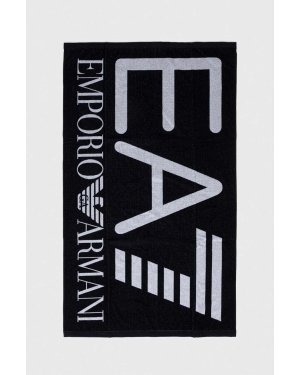 EA7 Emporio Armani ręcznik bawełniany 100 x 170 cm kolor czarny