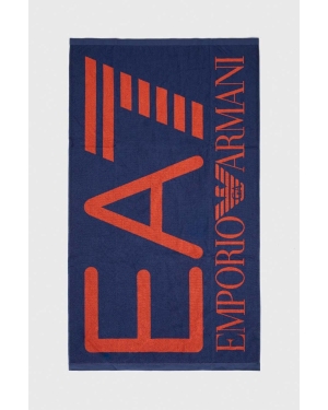 EA7 Emporio Armani ręcznik bawełniany 100 x 170 cm kolor granatowy
