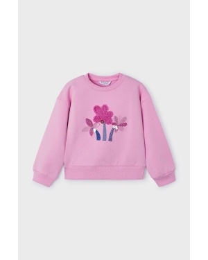 Mayoral bluza dziecięca kolor fioletowy z aplikacją