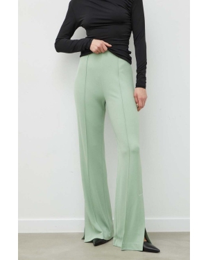 Day Birger et Mikkelsen spodnie damskie kolor zielony szerokie high waist