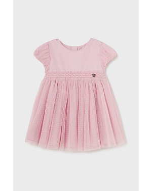 Mayoral sukienka niemowlęca kolor różowy mini rozkloszowana