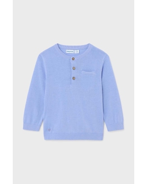 Mayoral sweter bawełniany niemowlęcy kolor niebieski lekki