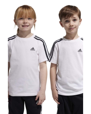 adidas t-shirt bawełniany dziecięcy LK 3S CO kolor biały wzorzysty