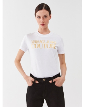 Versace Jeans Couture T-Shirt 75HAHT01 Biały Regular Fit