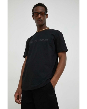 Bruuns Bazaar t-shirt bawełniany Gus kolor czarny z aplikacją