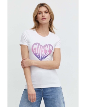 Guess t-shirt HEART damski kolor biały W4RI53 J1314
