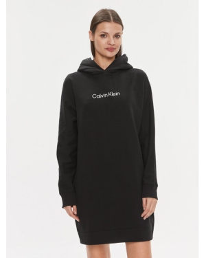Calvin Klein Sukienka dzianinowa Hero Logo Hoodie Dress K20K206897 Czarny Regular Fit