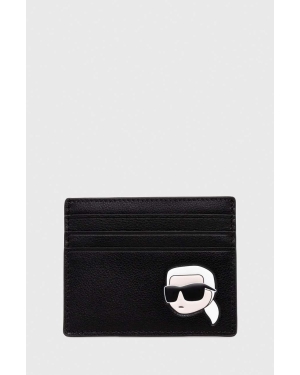 Karl Lagerfeld etui na karty skórzane kolor czarny