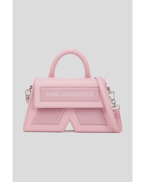 Karl Lagerfeld torebka skórzana ICON K CB LEATHER kolor różowy