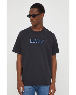 Levi's t-shirt bawełniany męski kolor czarny z nadrukiem