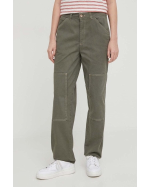Pepe Jeans spodnie Betsy damskie kolor zielony proste medium waist