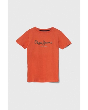 Pepe Jeans t-shirt bawełniany dziecięcy PJL BJ kolor pomarańczowy z nadrukiem