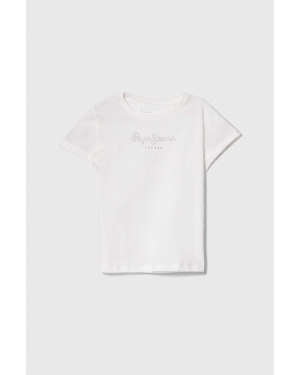 Pepe Jeans t-shirt bawełniany dziecięcy NINA kolor biały
