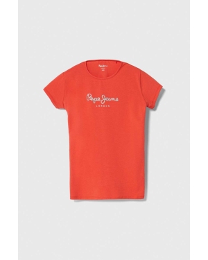 Pepe Jeans t-shirt dziecięcy HANA GLITTER kolor czerwony