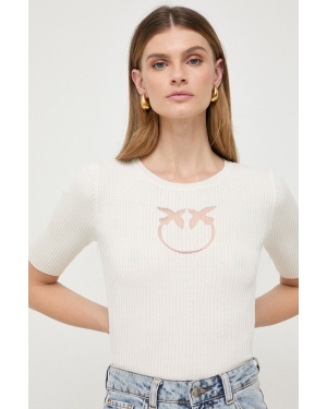 Pinko sweter jedwabny kolor beżowy lekki