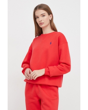 Polo Ralph Lauren bluza damska kolor czerwony gładka