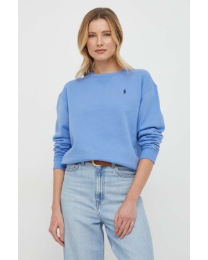 Polo Ralph Lauren bluza damska kolor niebieski gładka