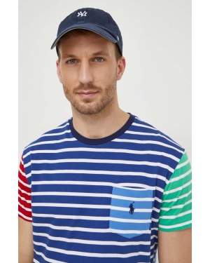 Polo Ralph Lauren t-shirt bawełniany męski kolor niebieski wzorzysty