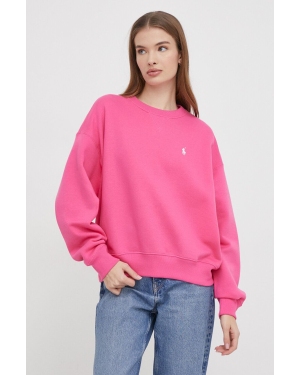 Polo Ralph Lauren bluza damska kolor różowy z aplikacją