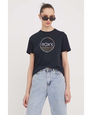 Roxy t-shirt bawełniany damski kolor czarny ERJZT05698