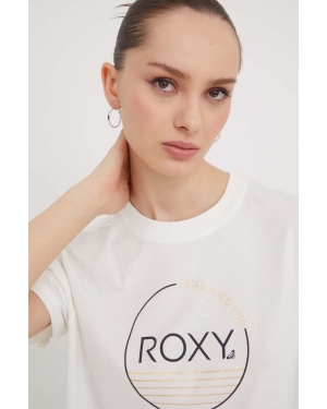 Roxy t-shirt bawełniany damski kolor biały ERJZT05698