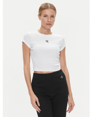 Calvin Klein Jeans T-Shirt J20J218337 Biały Slim Fit