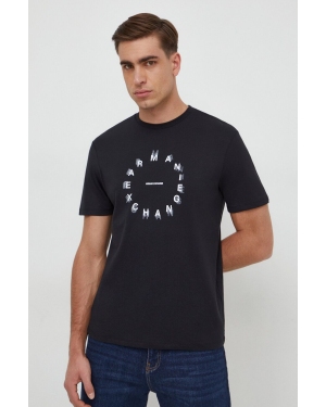Armani Exchange t-shirt bawełniany męski kolor czarny z nadrukiem 3DZTBJ ZJ9TZ