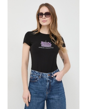 Armani Exchange t-shirt damski kolor czarny 3DYT51 YJETZ