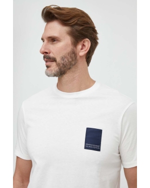 Armani Exchange t-shirt bawełniany męski kolor beżowy z aplikacją 3DZTHM ZJ8EZ