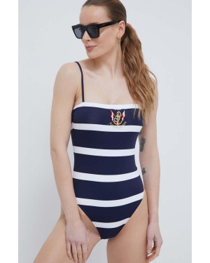 Lauren Ralph Lauren jednoczęściowy strój kąpielowy kolor granatowy lekko usztywniona miseczka 20497268