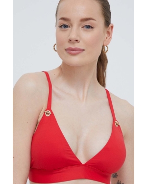 Lauren Ralph Lauren biustonosz kąpielowy kolor czerwony usztywniona miseczka