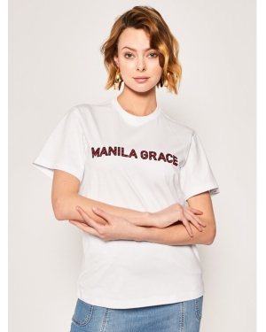 Manila Grace T-Shirt T169CU Biały Regular Fit