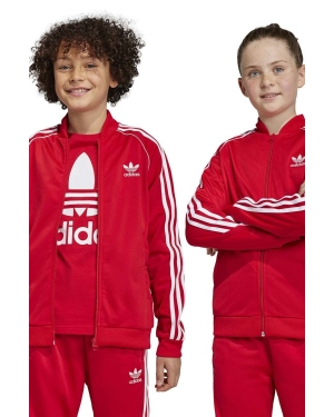 adidas Originals bluza dziecięca kolor czerwony z aplikacją