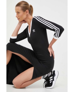 adidas Originals sukienka kolor czarny maxi dopasowana IK0439