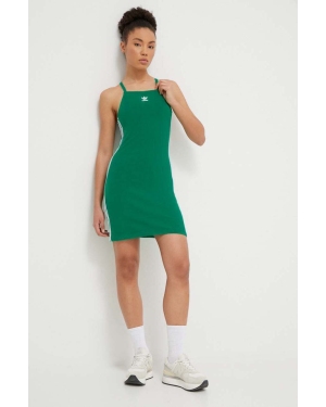 adidas Originals sukienka kolor zielony mini dopasowana IR8127