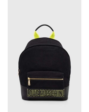 Love Moschino plecak damski kolor czarny duży z aplikacją