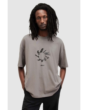 AllSaints t-shirt bawełniany Halo męski kolor szary z nadrukiem
