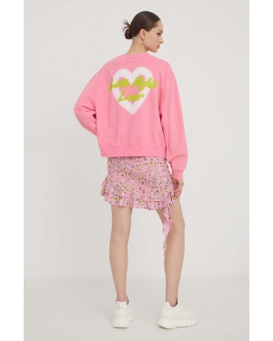 HUGO bluza damska kolor różowy z nadrukiem 50508524