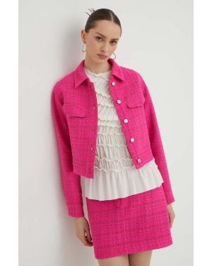 HUGO kurtka damska kolor różowy przejściowa oversize