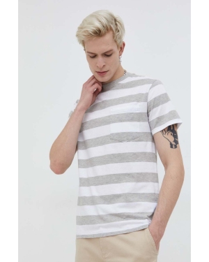 Solid t-shirt bawełniany męski kolor szary wzorzysty