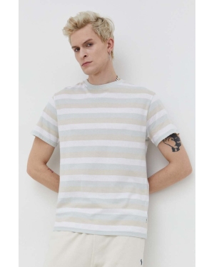 Solid t-shirt bawełniany męski kolor niebieski wzorzysty
