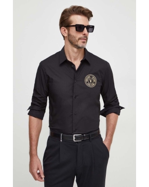 Versace Jeans Couture koszula męska kolor czarny slim z kołnierzykiem klasycznym 76GALYS2 CN002