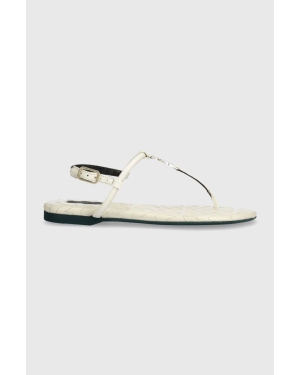 Patrizia Pepe sandały skórzane damskie kolor biały 8X0020 L048 W338