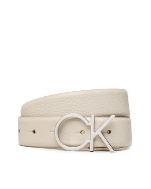 Calvin Klein Pasek Damski Re-Lock Ck Logo Belt 30mm Pbl K60K610413 Beżowy